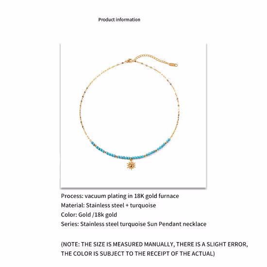 Handaufgehängte Halskette aus Natursteinperlen im Ethno-Stil für Frauen aus Titanstahl